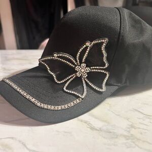 SHEIN rhinestone butterfly baseball cap